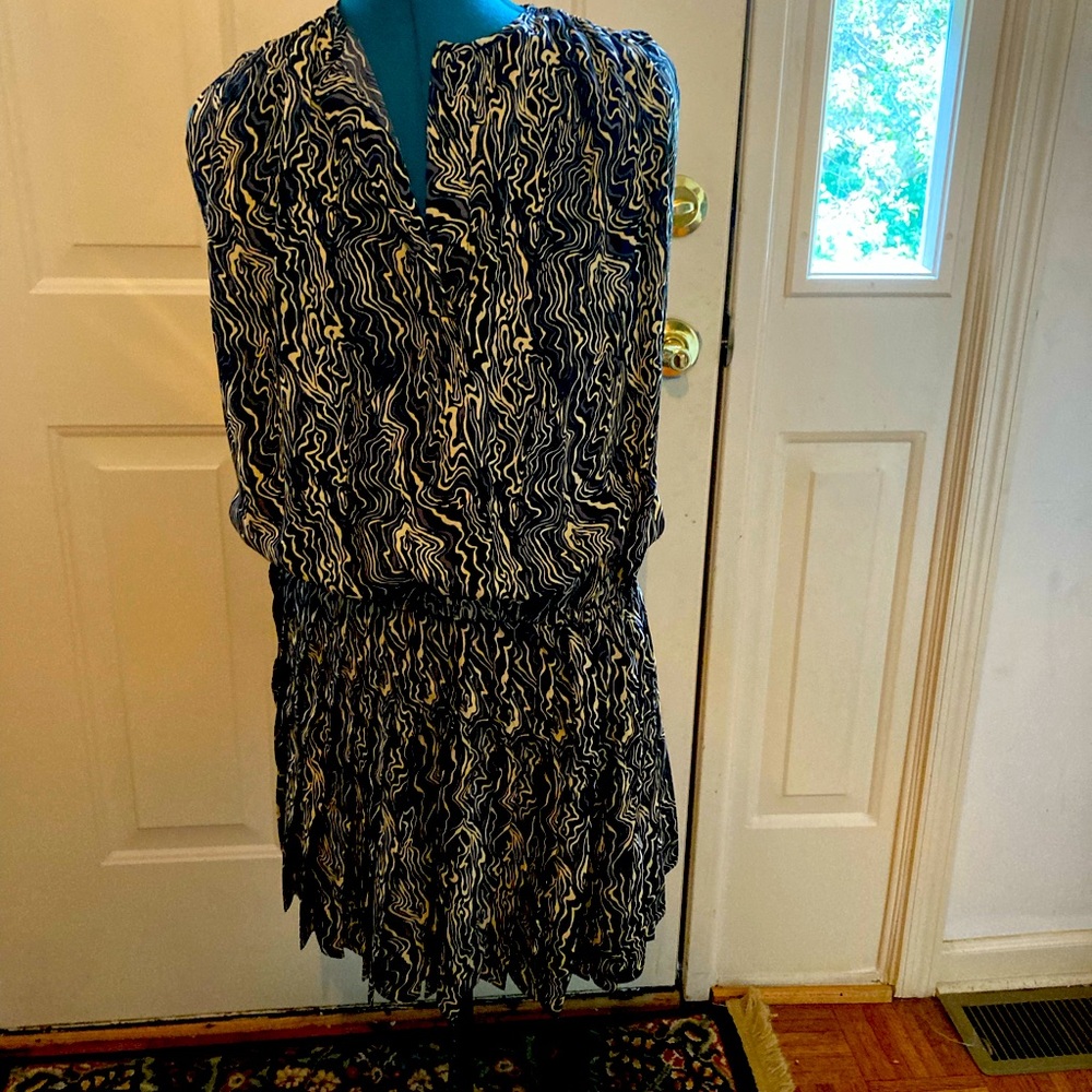 Current Air Black and White Printed Sleeveless Dress